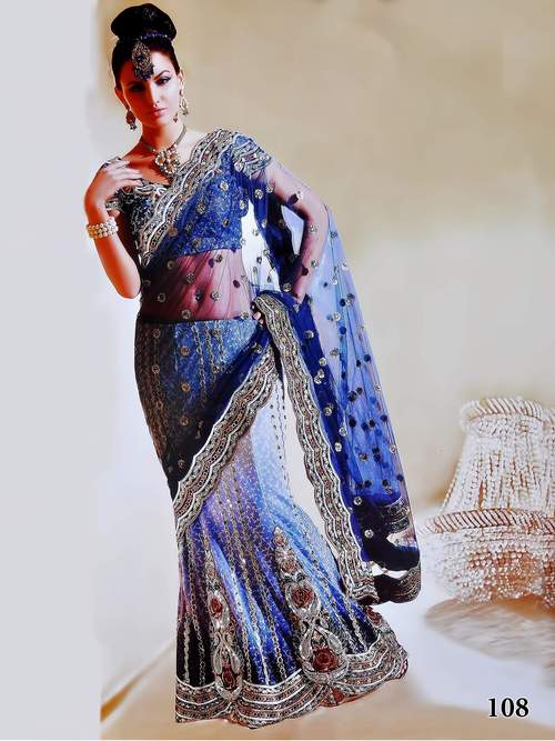 Navy Blue Lehenga Sarees