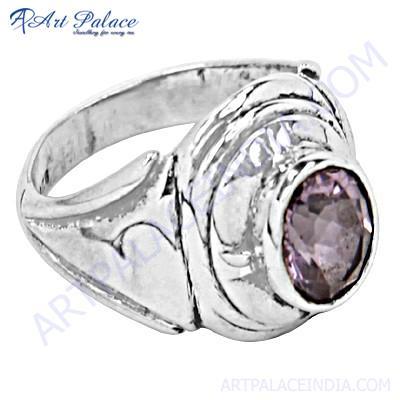 Charming Amethyst Gemstone Sterling Silver Ring