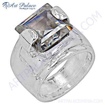 Classic Cubic Zirconia Sterling Silver Ring