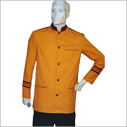Hotel Uniforms - Cotton Blend, S-XXL, Orange Color | Comfortable, Lightweight, Stylish, Mandarin Collar, Two Patch Pockets, Ideal for Hotels, Restaurants, and Motels