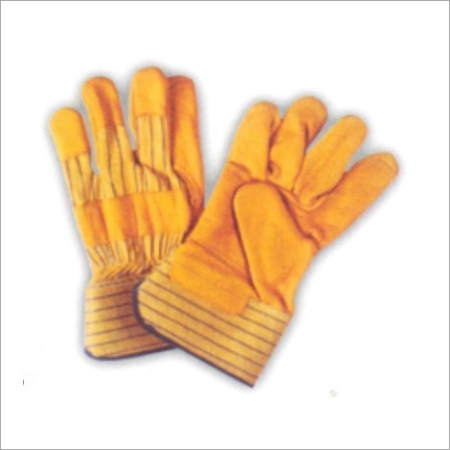 Leather Canadian Glove - Leather 12 Inches Yellow | Slip-on Lightweight Wrinkle Free Heat Resistant Durable Hand Protection