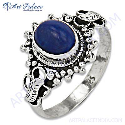 Fastival Designer Lapis Gemstone Silver Ring