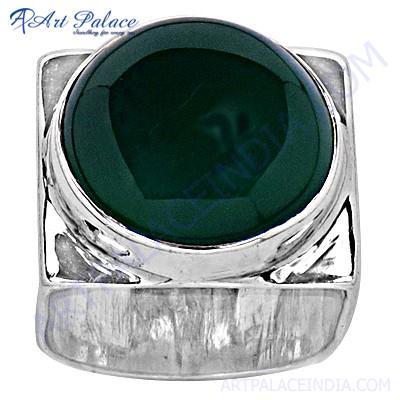 Top Quality Green Onyx Sterling Silver Ring