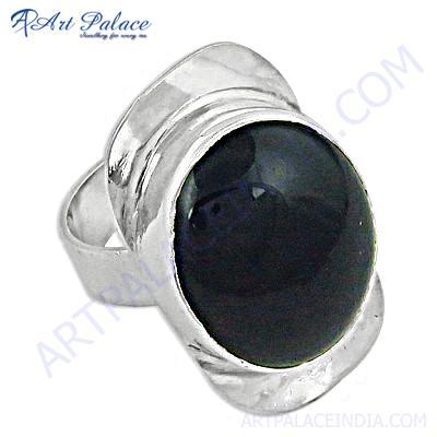 Nightlife Black Onyx Gemstone Silver Ring