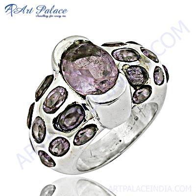 Fantastic Fashionable Amethyst Gemstone Silver Ring