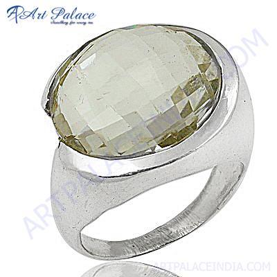 Celeb Style Crystal Gemstone Sterling Silver Ring