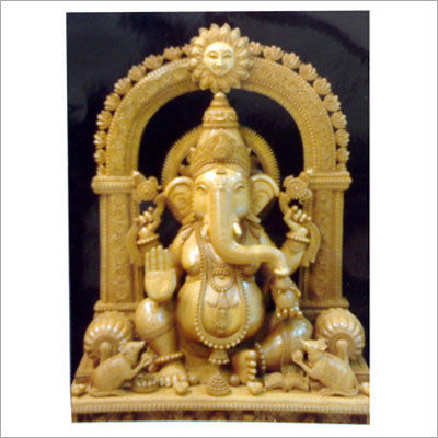 Wooden Ganesha Statue