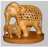 ELEPHANT UNDERCUT WITH BABY ON BASE