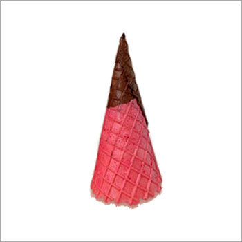 Pink Brown Cones - Waffle Cone, 10-12 cm Height, Pink, Crisp Texture, Sweet Taste, Natural Flavor
