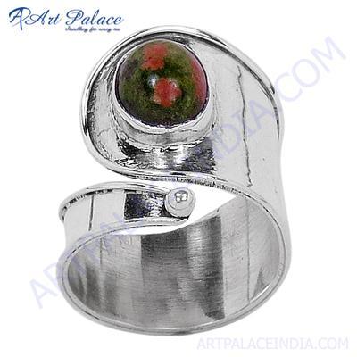 Stylish Unakite Gemstone 925 Sterling Silver Ring