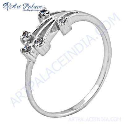 Latest Fashion Cubic Zirconia Gemstone Silver Ring