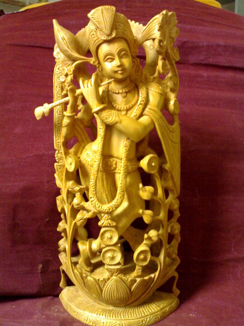 Wooden Krishna Statue