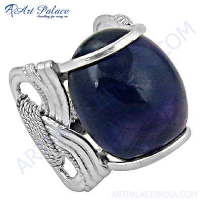 Hot World Large Antique Lapis Lazuli Gemstone Silver Ring