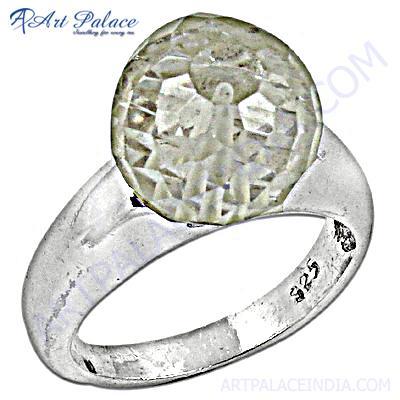 Celeb Style Crystal Gemstone Sterling Silver Ring
