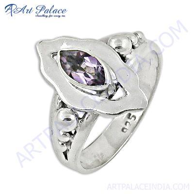 Latest Fashion Amethyst Gemstone Silver Ring