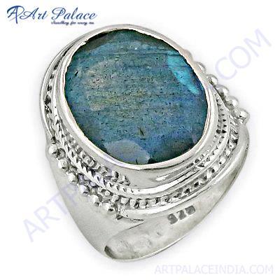 Indian Designer Labradorite Gemstone Silver Ring