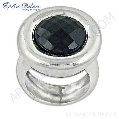 Nightlife Black Onyx Large Gemstone Silver Ring
