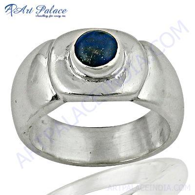 Delicate Lapis Lazuli Gemstone Silver Ring