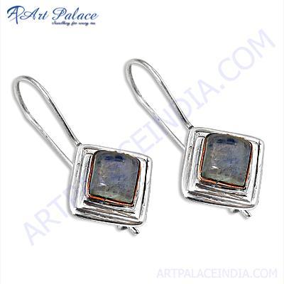 Lovely Rose Quartz Gemstone Silver Earrings