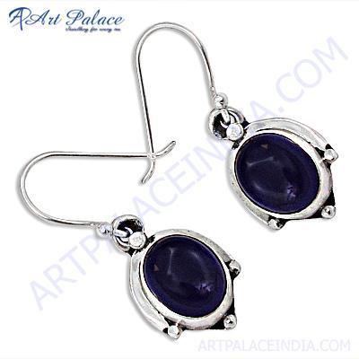 Nightlife Black Onyx Gemstone Designer Silver Earrings