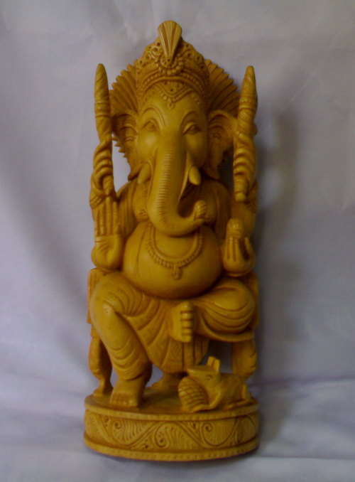 Wooden Ganesha Statue