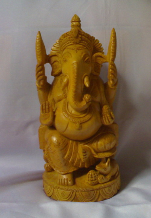 Wooden Ganesha Statue