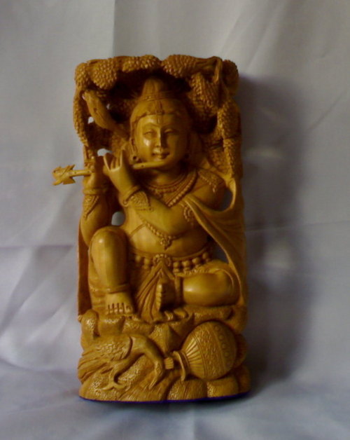 Wooden Krishna Statue