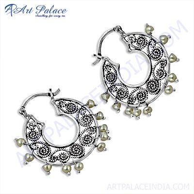Indain Designer Pearl Silver Earrings