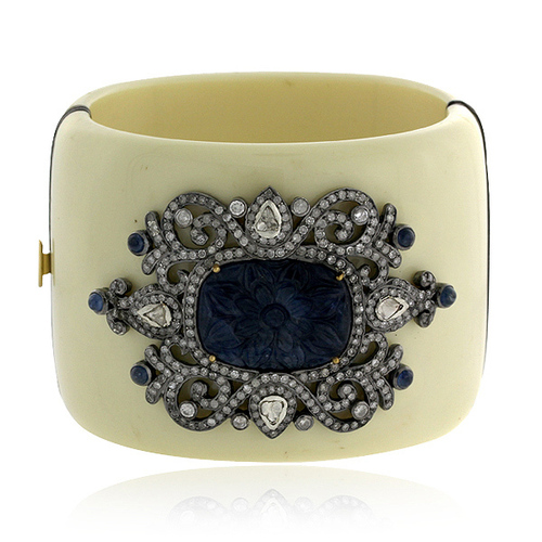 Blue Sapphire Gemstone Bakelite Bangle