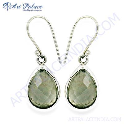 Charming Pear Crystal Gemstone Silver EArrings