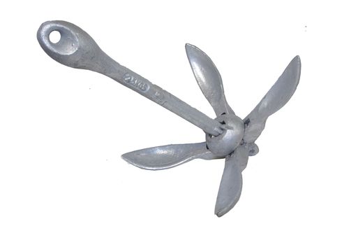 The Galvanised Folding Grapnel Anchor - Galvanised Steel, Folding, Traditional Style | Easy Stowage, Easy Fold/Unfold, Durable, Compact