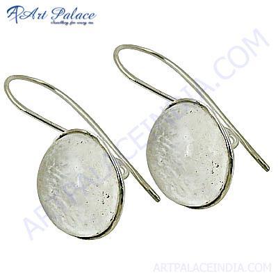 Trendy Crystal Gemstone Silver Earrings