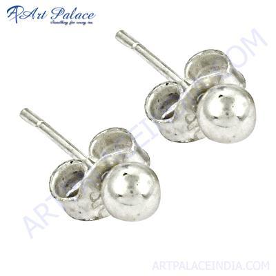 Cute Plain Silver Stud Earrings