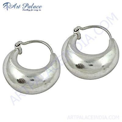 Trendy Plain Silver Earrings