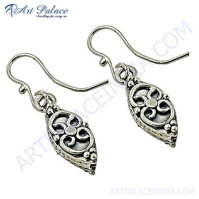 Ethnic Deisgner Plain Silver Earrings