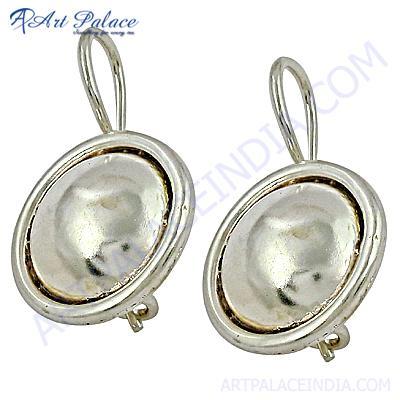 Delicate Plain Silver Earrings
