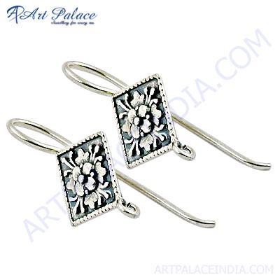 Ethnic Deisgner Plain Silver Stylish Earrings