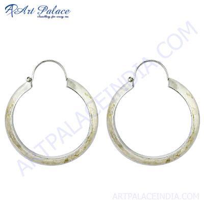 Plain Silver Hoop Earrings By ART PALACE