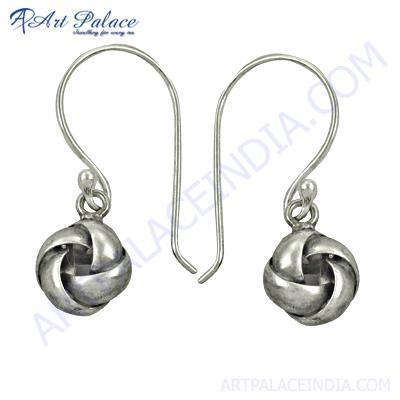 Antique Style Plain Silver Earrings