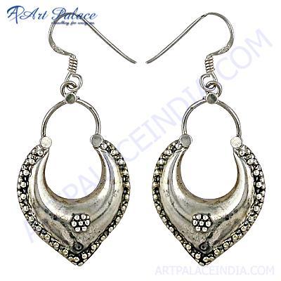Plain Silver Ethnic Deisgner Earrings