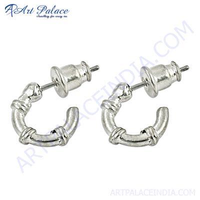 Stylish Plain Silver Earrings