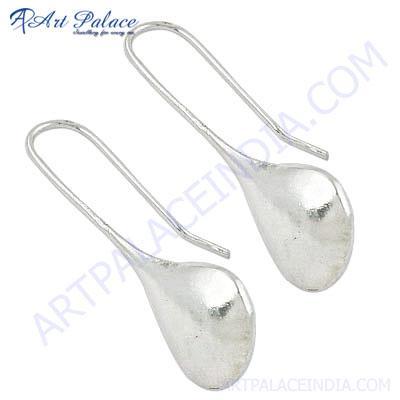 Celeb Style Plain Silver Earrings