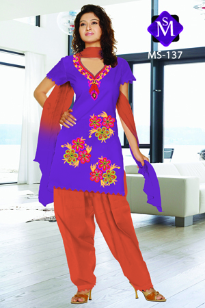 Salwar kameez 137 - Cotton, Purple, Floral Embroidery | Stylish Design, Perfect Fit, Colorfast, Various Sizes