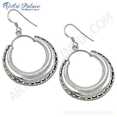 Plain Silver Ethnic Deisgner Earrings