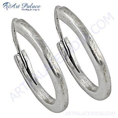 Plain Silver Wholesale Handmade Hoop Earrings