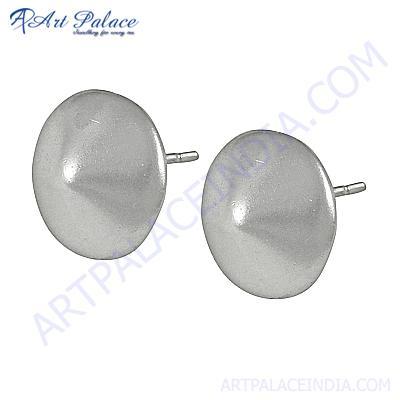 Trendy Plain Silver Stud Earrings