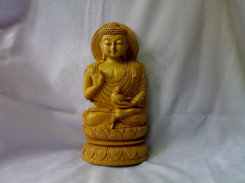 Wooden Sitting Buddha Statue