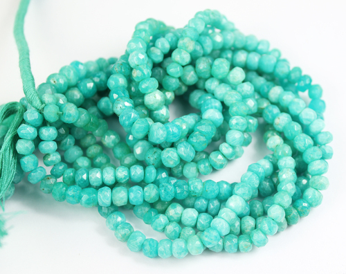 Faceted Rondelle Amazonite Beads