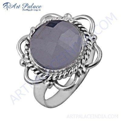 Unique Crystal Gemstone German Silver Designer Rings