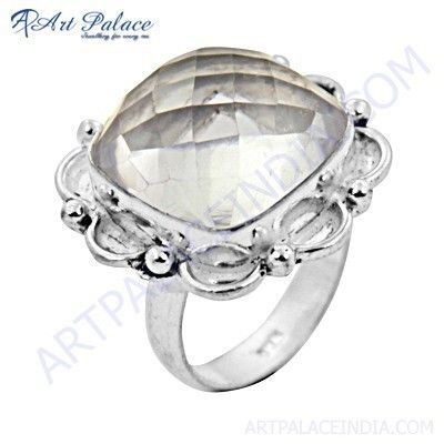 Classic Crystal Gemstone German Silver Designer Rings